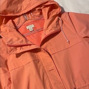 J. Crew Hooded Coral Anorak Rain Jacket